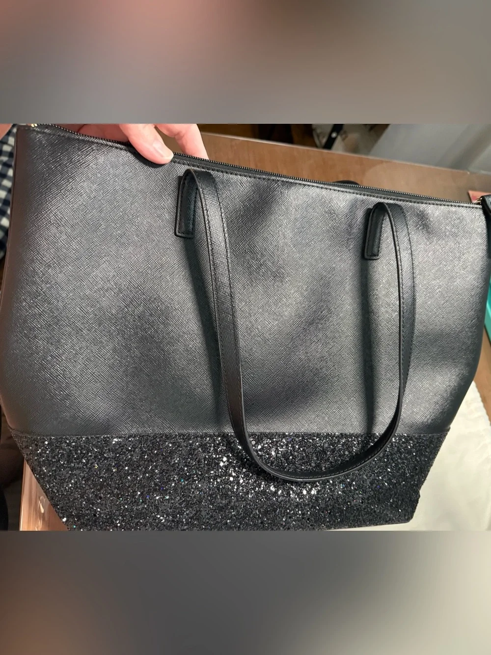 Kate Spade Black Sparkle Tote with Matching Wallet and Dust Bag - Picture 7 of 13